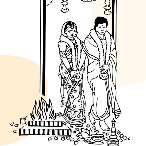 Sapthapadi ritual icon